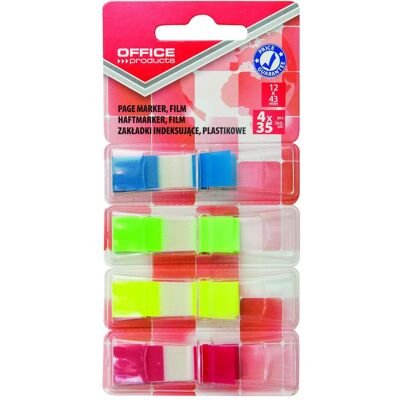 Office Products, Haftnotiz, Abheftregister pp, 12x43 mm, 4x35 register, blister, farbig sortiert (75 x 5 mm) Office Products, Haftnotiz, Abheftregister pp, 12x43 mm, 4x35 register, blister, farbig sortiert (75 x 5 mm)