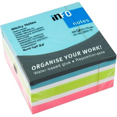 Info, Haftnotiz, Cube Haftnotizen Standard 5654-73 farbsortiert 1 St. (75 x 75 mm) Info, Haftnotiz, Cube Haftnotizen Standard 5654-73 farbsortiert 1 St. (75 x 75 mm)