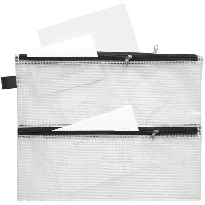 Foldersys, Mappe, Reissverschlussbeutel A4 transparent/schwarz 0,15 mm (A4) Foldersys, Mappe, Reissverschlussbeutel A4 transparent/schwarz 0,15 mm (A4)