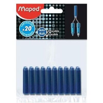 Maped, Ersatzpatronen + Tintenfass, Tintenpatrone (20 Stk.) Maped, Ersatzpatronen + Tintenfass, Tintenpatrone (20 Stk.)