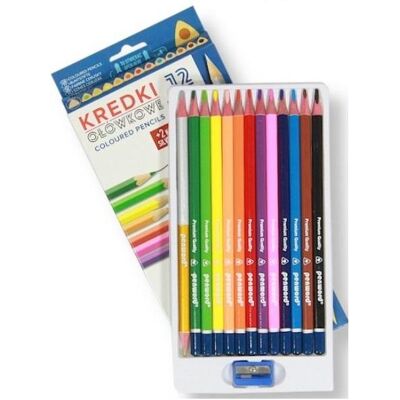 Polsirhurt, Malstifte, Dreieckige Bleistifte + Spitzer, 12 Farben (12x) Polsirhurt, Malstifte, Dreieckige Bleistifte + Spitzer, 12 Farben (12x)