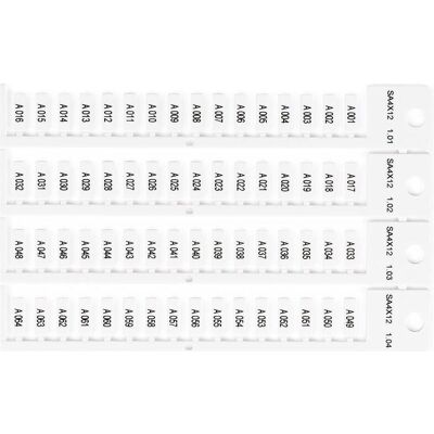 Brady, Etiketten, Weisse Kennzeichnung, 4 x 12, 4 Reihen Brady, Etiketten, Weisse Kennzeichnung, 4 x 12, 4 Reihen