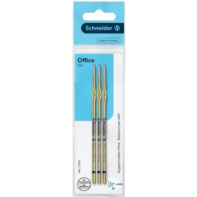 Schneider, Ersatzpatronen + Tintenfass, Kugelschreiberminen blau 3St (Blau, 1 mm, 3 Stk.) Schneider, Ersatzpatronen + Tintenfass, Kugelschreiberminen blau 3St (Blau, 1 mm, 3 Stk.)