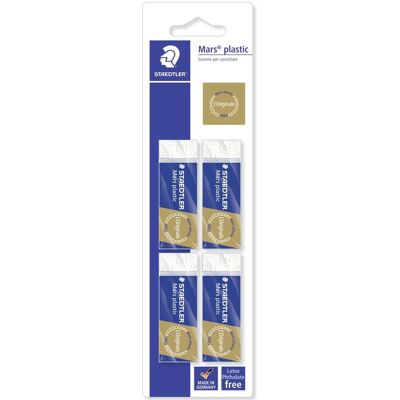 Staedtler Korrekturmittel, Mars plastic 526 50 Radierer Blisterkarte mit 4 Radierern Staedtler Korrekturmittel, Mars plastic 526 50 Radierer Blisterkarte mit 4 Radierern