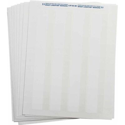 Brady, Etiketten, LAT-56-361-2.5, selbstlaminierendes Polyester, Weiss/Transparent, 15.24 x 25.40(41.28) mm, pe Brady, Etiketten, LAT-56-361-2.5, selbstlaminierendes Polyester, Weiss/Transparent, 15.24 x 25.40(41.28) mm, pe