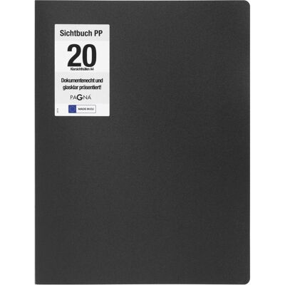 Pagna, Mappe, Office Sichtbuch DIN A4, 20 Hüllen schwarz (A4, 1x) Pagna, Mappe, Office Sichtbuch DIN A4, 20 Hüllen schwarz (A4, 1x)