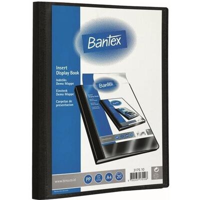 Bantex, Mappe, Insert Vorführmappe 20 Taschen, Schwarz Bantex, Mappe, Insert Vorführmappe 20 Taschen, Schwarz