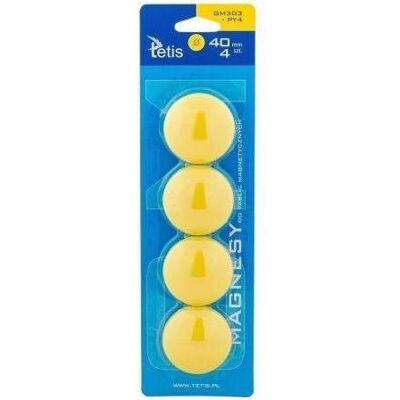 Tetis, Magnet, Gelbe Tafelmagnete, glatt, 4 Stk. GM303-PY4 Tetis, Magnet, Gelbe Tafelmagnete, glatt, 4 Stk. GM303-PY4