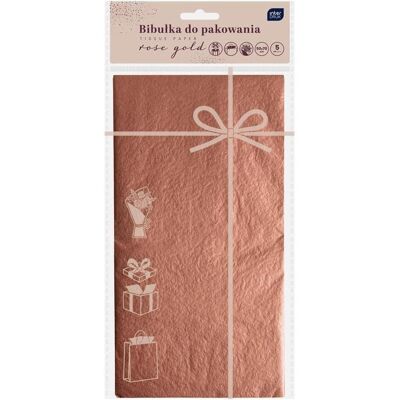 Interdruk, Geschenkverpackung, Verpackungsseidenpapier 50x70cm 5 Blatt Roségold (5x) Interdruk, Geschenkverpackung, Verpackungsseidenpapier 50x70cm 5 Blatt Roségold (5x)