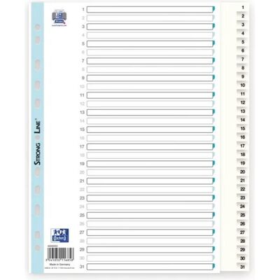 Elba, Ordner Zubehör, Register Strong-Line A4+ hvid 1-31 PP Elba, Ordner Zubehör, Register Strong-Line A4+ hvid 1-31 PP