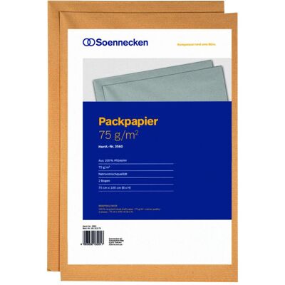 Soennecken, Verpackungsmaterial, Packpapierbogen Masse: 75 x 100 cm (B x H) Grammatur: 75 g/m² (1 Stk.) Soennecken, Verpackungsmaterial, Packpapierbogen Masse: 75 x 100 cm (B x H) Grammatur: 75 g/m² (1 Stk.)