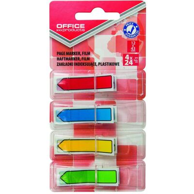 Office Products, Haftnotiz, Abheftregister pp, 12x43 mm, 4x24 register, blister, farbig sortiert (75 x 6 mm) Office Products, Haftnotiz, Abheftregister pp, 12x43 mm, 4x24 register, blister, farbig sortiert (75 x 6 mm)
