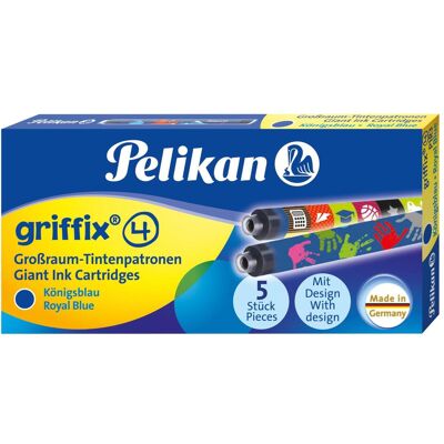 10x Pelikan, Ersatzpatronen + Tintenfass, Griffix Grossraum-Tintenpatronen (Blau, 5 Stk.) 10x Pelikan, Ersatzpatronen + Tintenfass, Griffix Grossraum-Tintenpatronen (Blau, 5 Stk.)