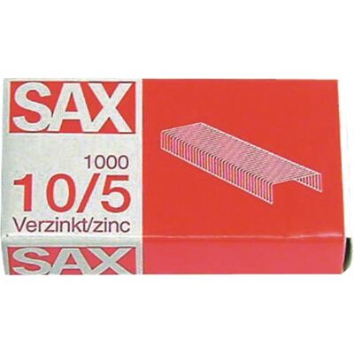 SAX, Büroklammer, Heftklammer 10/5 Metall verzinkt 1.000 St./Pack. (1000x) SAX, Büroklammer, Heftklammer 10/5 Metall verzinkt 1.000 St./Pack. (1000x)