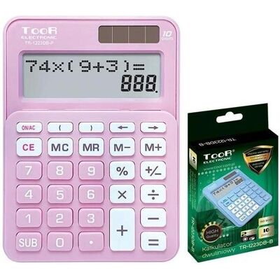 Toor Electronic, Taschenrechner, Rechner Bilinearer 10-stelliger Rechner TR-1223DB-P TOOR (Batteriebetrieb, Solarenergie) Toor Electronic, Taschenrechner, Rechner Bilinearer 10-stelliger Rechner TR-1223DB-P TOOR (Batteriebetrieb, Solarenergie)