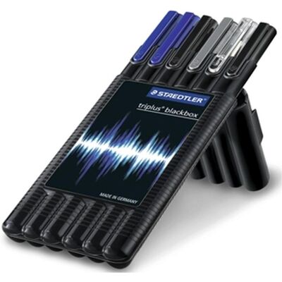 Staedtler Schreibstifte, Schreibset triplus black mobile office Inhalt: 1x Fineliner triplus schwarz & blau (334-3, 334-9) (6x) Staedtler Schreibstifte, Schreibset triplus black mobile office Inhalt: 1x Fineliner triplus schwarz & blau (334-3, 334-9) (6x)