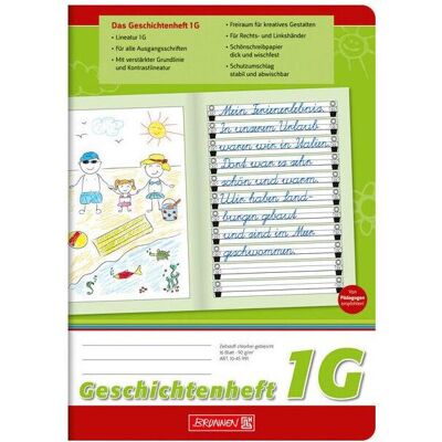 Brunnen, Heft + Block, Geschichtenheft Lineatur 1G liniert DIN A5 ohne Rand, 16 Blatt (A5, Liniert) Brunnen, Heft + Block, Geschichtenheft Lineatur 1G liniert DIN A5 ohne Rand, 16 Blatt (A5, Liniert)