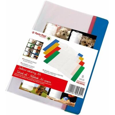 Panta Plast, Mappe, Hülle für A4-PVC-MIX-Notizbuch + Aufkleber (8 Stück) (A4, 8x) Panta Plast, Mappe, Hülle für A4-PVC-MIX-Notizbuch + Aufkleber (8 Stück) (A4, 8x)