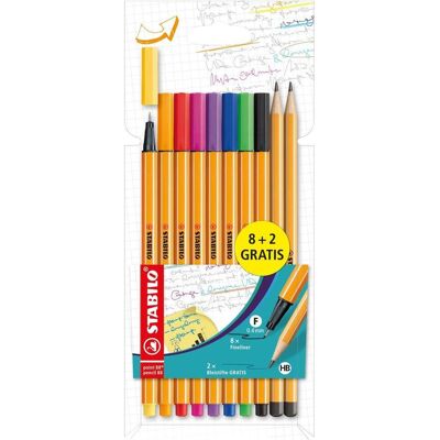 Magni, Schreibstifte, STABILO Fineliner Promo point 88 mit Bleistifte 8 + 2 Stück (10x) Magni, Schreibstifte, STABILO Fineliner Promo point 88 mit Bleistifte 8 + 2 Stück (10x)