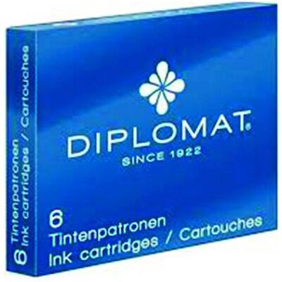 Diplomat, Ersatzpatronen + Tintenfass, Tintenpatronen 6 Stck (Blau, 6 Stk.) Diplomat, Ersatzpatronen + Tintenfass, Tintenpatronen 6 Stck (Blau, 6 Stk.)