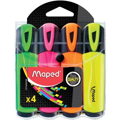 Maped, Marker, Fluo'Peps Textmarker 4 Stück Stumpfe Spitze Sortierte Farben (4x) Maped, Marker, Fluo'Peps Textmarker 4 Stück Stumpfe Spitze Sortierte Farben (4x)