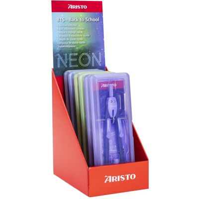 Aristo BTS Zirkel Neon Series Display 6, 2x 552741-20, 552742-20, 552744-23, Zirkel, Rot Aristo BTS Zirkel Neon Series Display 6, 2x 552741-20, 552742-20, 552744-23, Zirkel, Rot