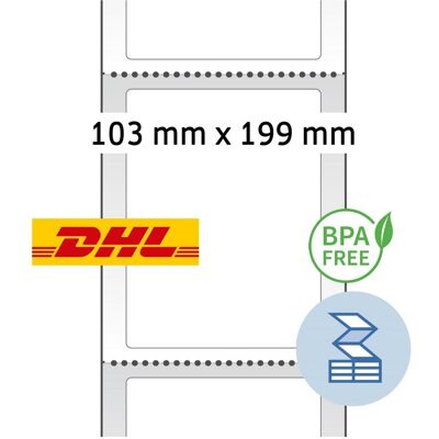 Herma 58506 Thermodirekt-Versandetiketten - 103x199mm, Perforiert, 1100 Stück Herma 58506 Thermodirekt-Versandetiketten - 103x199mm, Perforiert, 1100 Stück