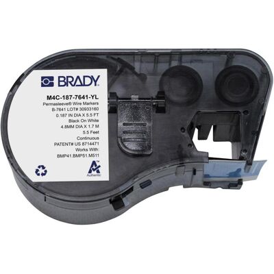Brady, Etikettenrolle, MC1-187-7641-YL, Low Smoke Zero Halogen PermaSleeve, Polyolefin, Schwarz auf Gelb, 8.50 mm x Brady, Etikettenrolle, MC1-187-7641-YL, Low Smoke Zero Halogen PermaSleeve, Polyolefin, Schwarz auf Gelb, 8.50 mm x