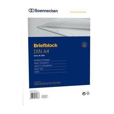 Soennecken, Heft + Block, Briefblock Papierformat: DIN A4 Ausführung der Lineatur: liniert mit Ran (A4) Soennecken, Heft + Block, Briefblock Papierformat: DIN A4 Ausführung der Lineatur: liniert mit Ran (A4)