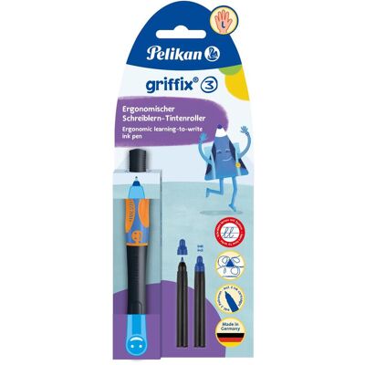 Pelikan Schreibstifte, griffix Tintenschreiber Neon Black für Linkshänder, Schreiblernstift mit ergonomischer (1x) Pelikan Schreibstifte, griffix Tintenschreiber Neon Black für Linkshänder, Schreiblernstift mit ergonomischer (1x)