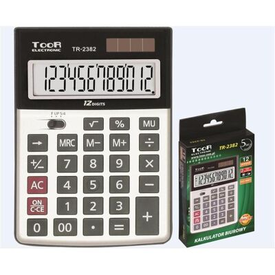 Toor Electronic, Taschenrechner, TR-2382 12-stelliger Taschenrechner (KA6860) (Batteriebetrieb) Toor Electronic, Taschenrechner, TR-2382 12-stelliger Taschenrechner (KA6860) (Batteriebetrieb)
