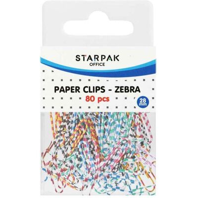 Starpak, Büroklammer, Büroklammern Zebra 28mm, 80 Stk. (80x) Starpak, Büroklammer, Büroklammern Zebra 28mm, 80 Stk. (80x)