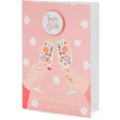 Partydeco, Grusskarte + Briefpapier, Card with enamel pin Bride Team, 10.5x15 cm (1 pkt / 1 pc.) (1 Stk.) Partydeco, Grusskarte + Briefpapier, Card with enamel pin Bride Team, 10.5x15 cm (1 pkt / 1 pc.) (1 Stk.)