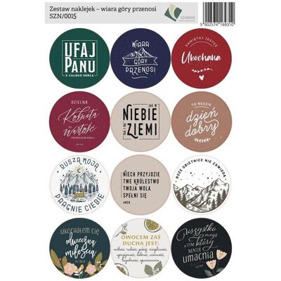 Szaron, Sticker, Aufkleberset - Glaube kann Berge versetzen (12 Sticker) Szaron, Sticker, Aufkleberset - Glaube kann Berge versetzen (12 Sticker)