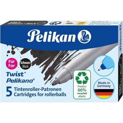 Pelikan Ersatzpatronen + Tintenfass, Twist (Schwarz, 5 Stk.) Pelikan Ersatzpatronen + Tintenfass, Twist (Schwarz, 5 Stk.)