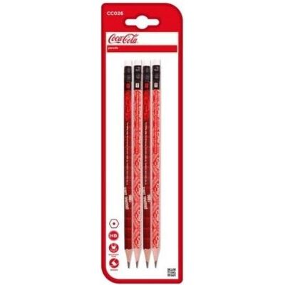 Teka, Bleistift, HB-Bleistift mit Radiergummi Coca-Cola 4 Stk (HB, 4x) Teka, Bleistift, HB-Bleistift mit Radiergummi Coca-Cola 4 Stk (HB, 4x)