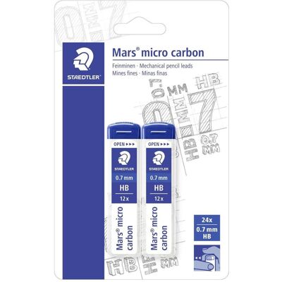 Staedtler Bleistift, Mars Micro Carbon Feinminen 0,7mm HB (0.70 mm, HB, 24x) Staedtler Bleistift, Mars Micro Carbon Feinminen 0,7mm HB (0.70 mm, HB, 24x)