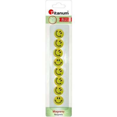 Titanum, Magnet, Gelbe Emoticon-Tafelmagnete, 8 Stück (8x) Titanum, Magnet, Gelbe Emoticon-Tafelmagnete, 8 Stück (8x)