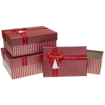 Teka, Geschenkverpackung, Geschenkbox mit Schleife, 3 Stück, ROSETTE-Streifen (3x) Teka, Geschenkverpackung, Geschenkbox mit Schleife, 3 Stück, ROSETTE-Streifen (3x)