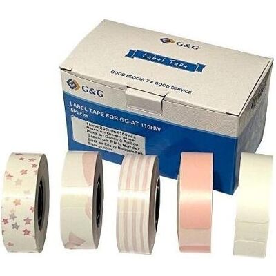 G&G, Etikettenrolle, Etikettenrolle 5er Set mit verschiedenen Muster 15x50mm (15 mm) G&G, Etikettenrolle, Etikettenrolle 5er Set mit verschiedenen Muster 15x50mm (15 mm)
