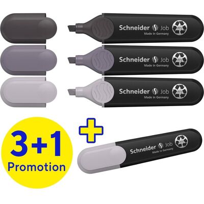 Schneider, Marker, 3 + 1 GRATIS: Job Textmarker farbsortiert, 3 St. + GRATIS 1 St. (4x) Schneider, Marker, 3 + 1 GRATIS: Job Textmarker farbsortiert, 3 St. + GRATIS 1 St. (4x)