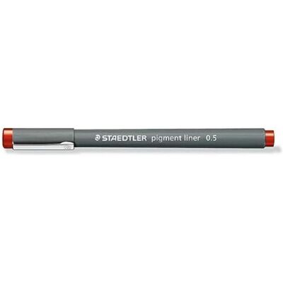 Staedtler Schreibstifte, pigment liner 308 Fineliner, Einzelprodukt, rot, ca. 0,5 mm (1x) Staedtler Schreibstifte, pigment liner 308 Fineliner, Einzelprodukt, rot, ca. 0,5 mm (1x)