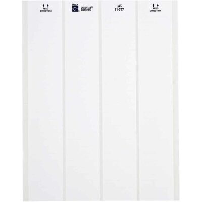 Brady, Etiketten, LAT-11-747-5, Polyester, matt, Weiss, 47.63 x 9.53 mm, dauerhaft klebend, US-Letter, 4-bahnig Brady, Etiketten, LAT-11-747-5, Polyester, matt, Weiss, 47.63 x 9.53 mm, dauerhaft klebend, US-Letter, 4-bahnig