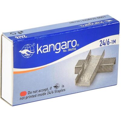 Kangaro, Büroklammer, Heftklammern, 1000 stk. (1000x) Kangaro, Büroklammer, Heftklammern, 1000 stk. (1000x)