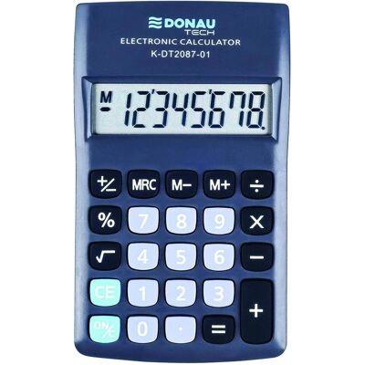 Donau, Taschenrechner, Taschenrechner TECH, 8-stellig Anzeige, dimmbar. 180x90x19mm, schwarz (Batteriebetrieb) Donau, Taschenrechner, Taschenrechner TECH, 8-stellig Anzeige, dimmbar. 180x90x19mm, schwarz (Batteriebetrieb)