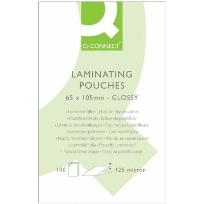 Q-Connect, Laminierfolie, Folientaschen für Laminatoren (65 x 105 mm, 100 Stk.) Q-Connect, Laminierfolie, Folientaschen für Laminatoren (65 x 105 mm, 100 Stk.)