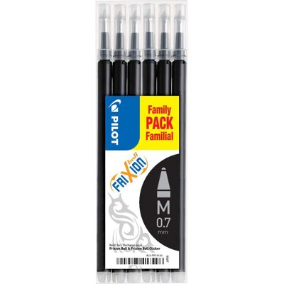 Pilot, Ersatzpatronen + Tintenfass, FriXion (Schwarz, 0.70 mm, 6 Stk.) Pilot, Ersatzpatronen + Tintenfass, FriXion (Schwarz, 0.70 mm, 6 Stk.)