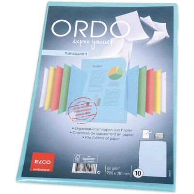 Elco, Mappe, 10 Sichthüllen Ordo transparent DIN A4 blau glatt 80 g/qm (A4, 10x) Elco, Mappe, 10 Sichthüllen Ordo transparent DIN A4 blau glatt 80 g/qm (A4, 10x)