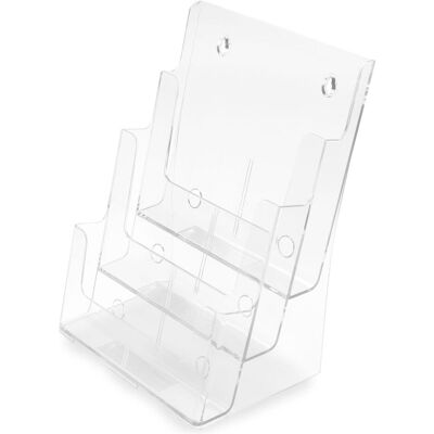 Deflecto, Prospektständer, Prospekthalter, DIN A4 hoch, 3 F„cher, glasklar (A4 hoch) Deflecto, Prospektständer, Prospekthalter, DIN A4 hoch, 3 F„cher, glasklar (A4 hoch)