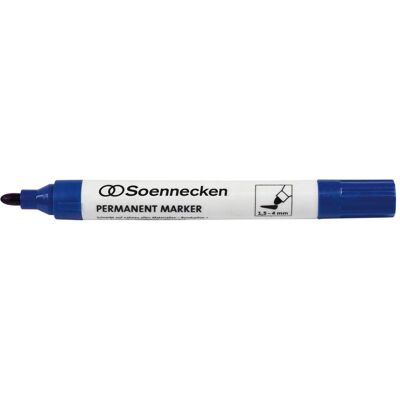 Soennecken, Marker, Permanentmarker Strichstärke: 1,5-4 mm Schreibfarbe: blau (1x) Soennecken, Marker, Permanentmarker Strichstärke: 1,5-4 mm Schreibfarbe: blau (1x)
